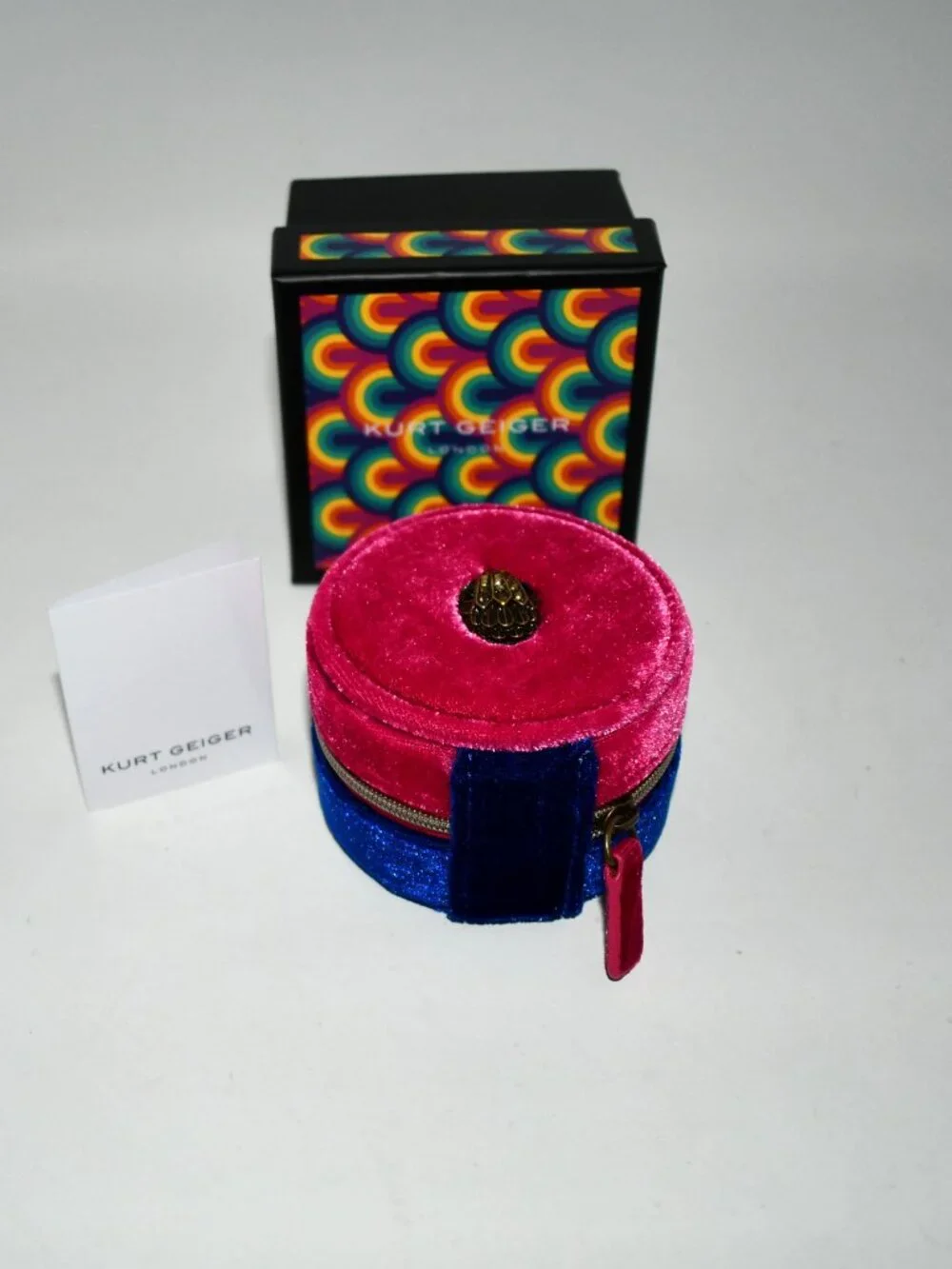 Kurt Geiger SMALL Round Jewelry Box in Multi #5393669789 NWT